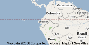 Ecuador map - Manabi is very near the equator © SW